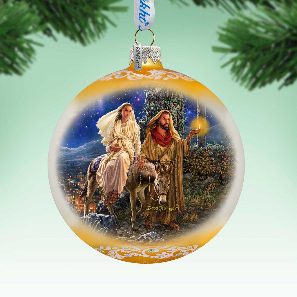 Large Glass Ornament - Journey to Bethlehem Holiday Decor by D. Gelsinger - Christmas Holiday Decor - 73979