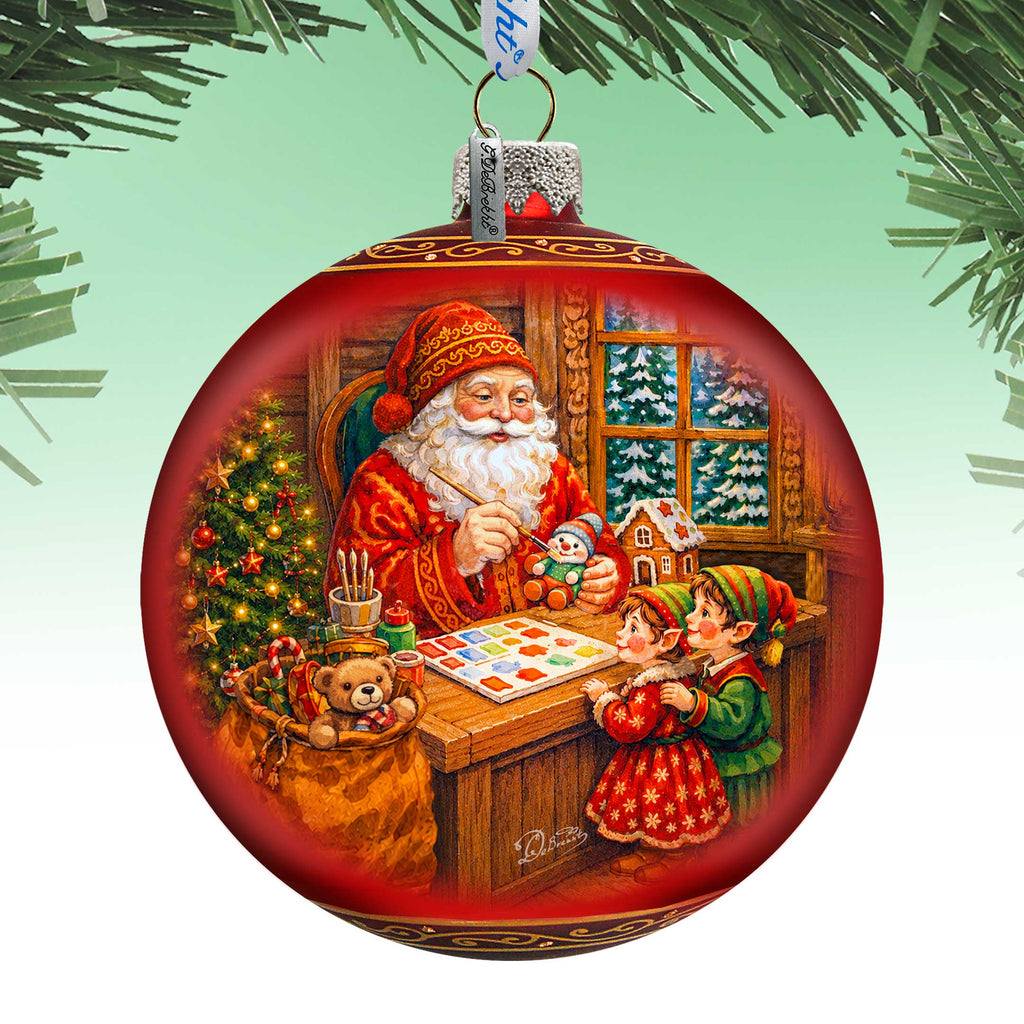 Santa’s Workshop Limited Edition Glass Christmas Ornament – Hand-Blown Collectible by G. DeBrekht – 73982