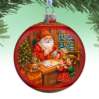 Santa’s Workshop Limited Edition Glass Christmas Ornament – Hand-Blown Collectible by G. DeBrekht – 73982