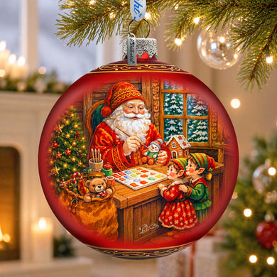 Santa’s Workshop Limited Edition Glass Christmas Ornament – Hand-Blown Collectible by G. DeBrekht – 73982