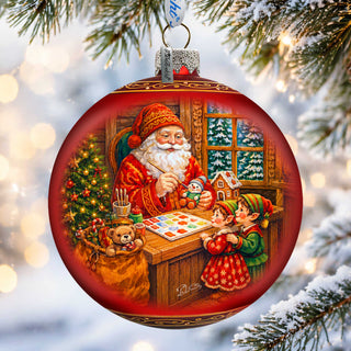 Santa’s Workshop Limited Edition Glass Christmas Ornament – Hand-Blown Collectible by G. DeBrekht – 73982