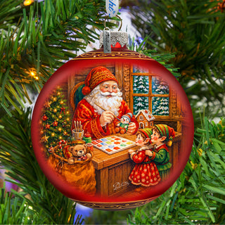 Santa’s Workshop Limited Edition Glass Christmas Ornament – Hand-Blown Collectible by G. DeBrekht – 73982