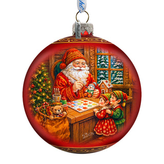 Santa’s Workshop Limited Edition Glass Christmas Ornament – Hand-Blown Collectible by G. DeBrekht – 73982