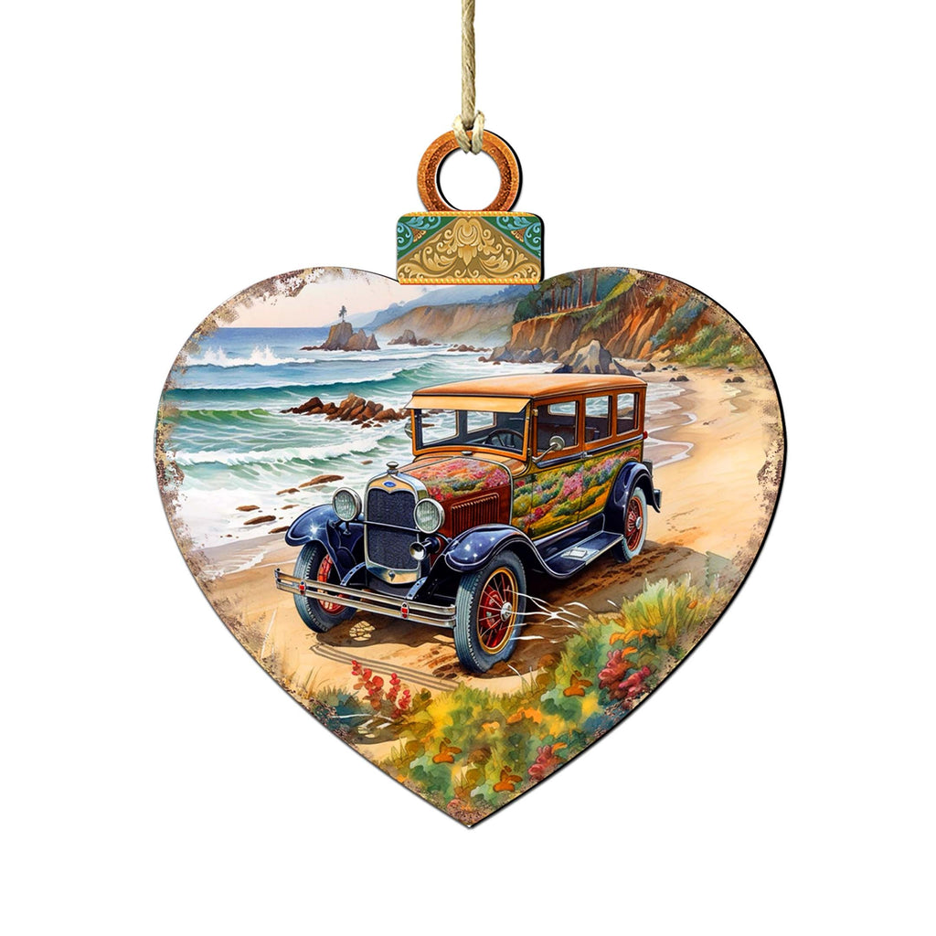 Coastal Decorations - Beach Cruiser Wooden Ornaments by G. Debrekht Coastal Holiday Decor - 8688175