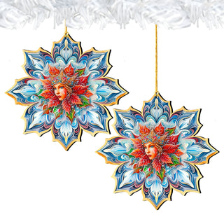 Snow Queen Snowflake Wooden Ornaments by G. Debrekht - Christmas Decor - 8688402
