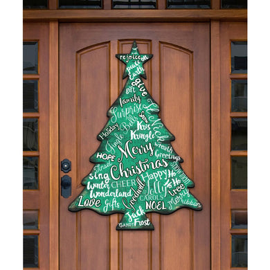 Merry Christmas Tree Holiday Door Decor - Christmas Decor - 8198112-2H