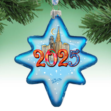 2025 Dated Glass Ornament, Santa & Christmas Decor - 755-047-D25 by G. DeBrekht