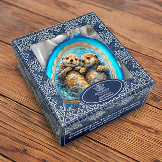 Sea Otters Holiday Splendor Glass Ornament by G. DeBrekht - 756-103