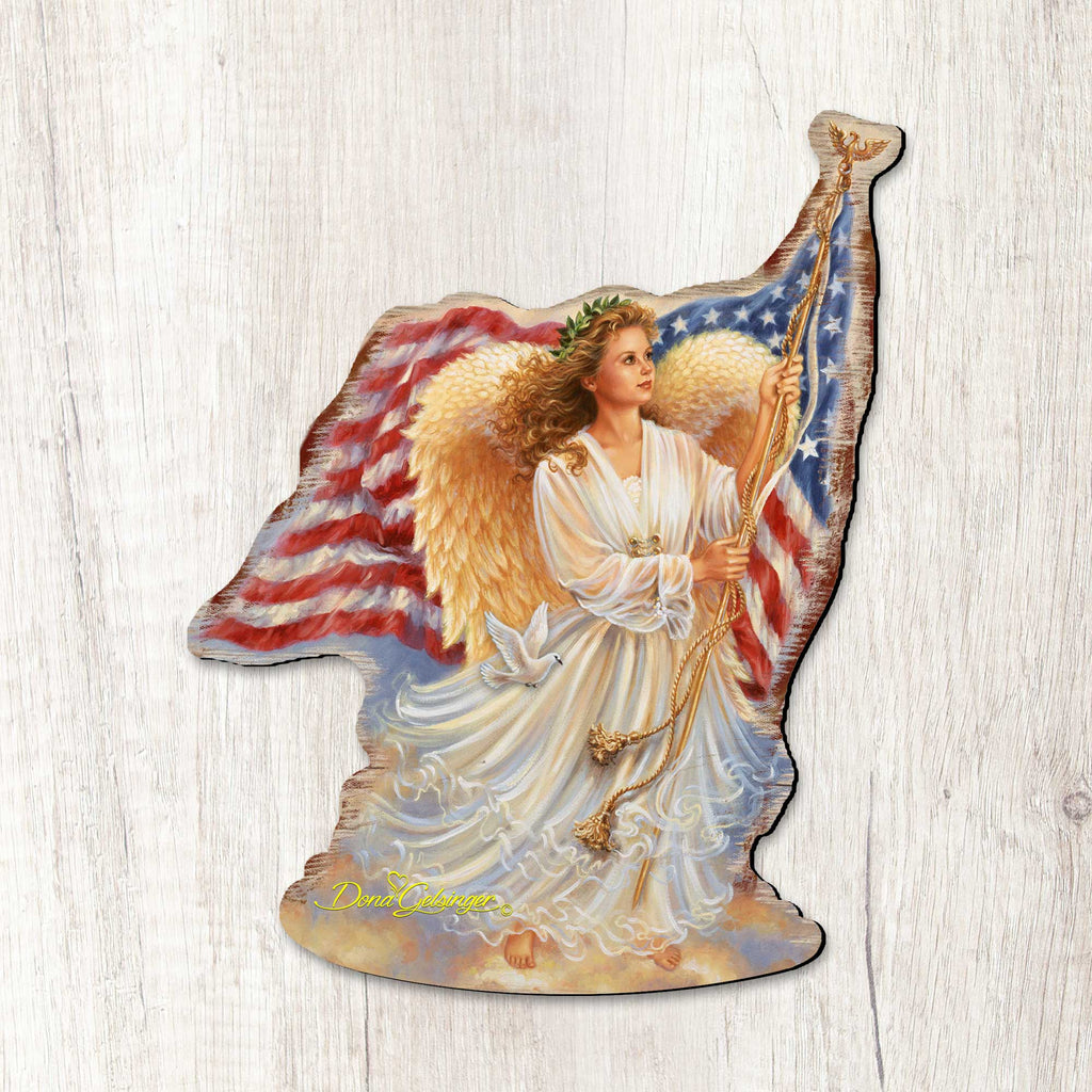 American Freedom Angel Holiday Door Decor by D. Gelsinger - American Christmas Decor - 8461021H-0107