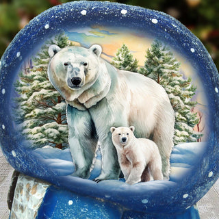 Polar Bears Santa with Bag Hand-Painted WOODCARVED Masterpiece by G. DeBrekht - Christmas Decor - 8215561