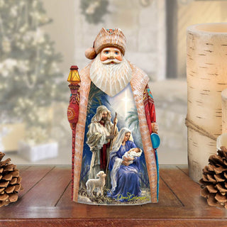 Holy Night Santa Hand-Painted WOODCARVED Figurine by D. Gelsinger - Nativity Holiday Decor - 242102-1618
