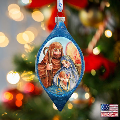 Nativity Drop Glass Ornament by G. DeBrekht - Nativity Holiday Decor - 757-021