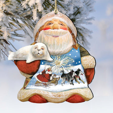 Northern Light Santa Wooden Ornaments by G. DeBrekht - Christmas Decor - 8151844