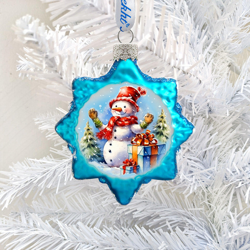 Snowflake Ornaments, handblown glass, gift