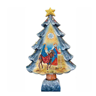 Nativity Tree Handcrafted Christmas Figurine - G. DeBrekht - Christmas Santa Snowman Decor - 588043M