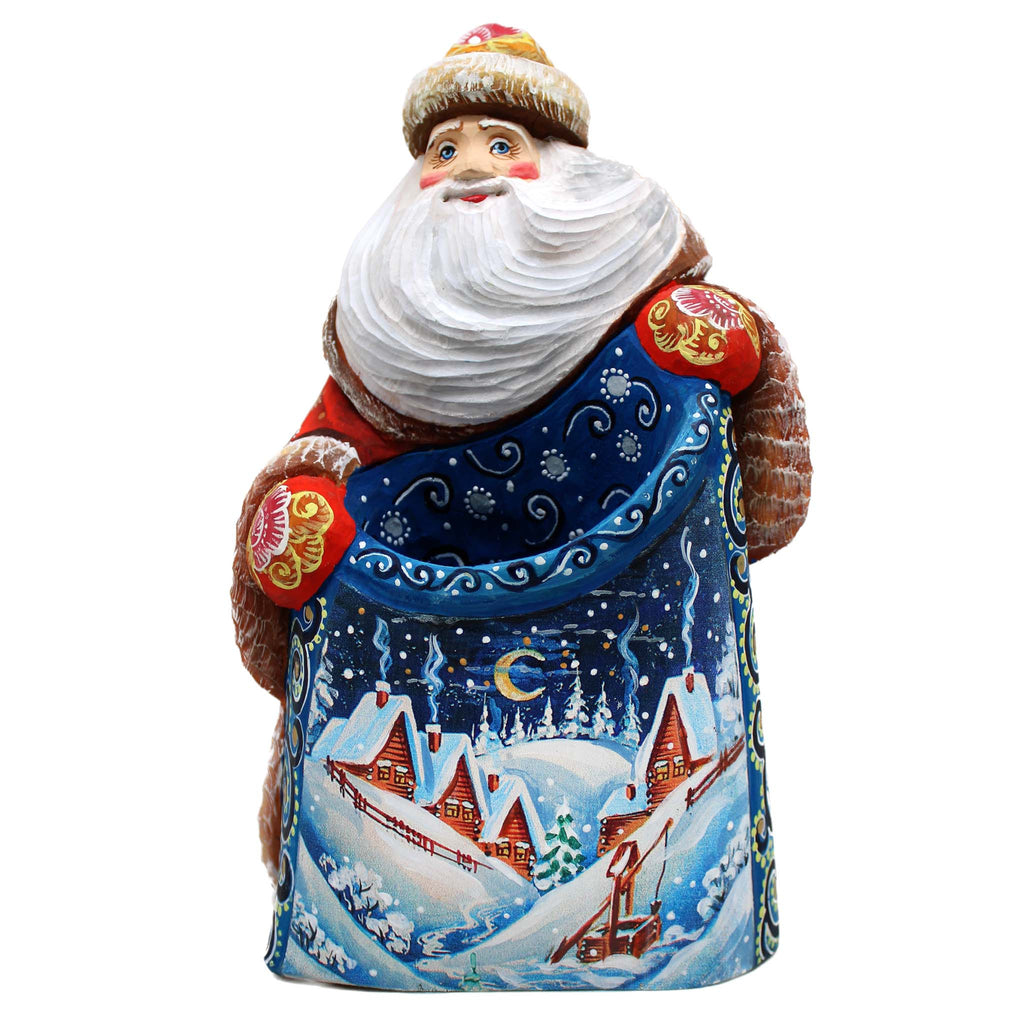 Christmas Night Santa Hand-Painted WOODCARVED Masterpiece Figurine by G. DeBrekht - Christmas Decor - 8203024 *** PRE-ORDER - Handmade Just for You! ***