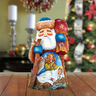 Wonderful Wish Santa Hand-Painted WOODCARVED Figurine by G.DeBrekht - Nativity Holiday Decor - 243013