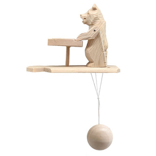 Piano-Playing Bear Animated Spinning Old-World Decoration by Designocracy - Wildlife Holiday Decor - 191000-15