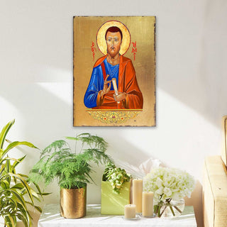Saint Jude Wooden Gold Plated Religious Christian Sacred Icon - Inspirational Icon Decor - 85036