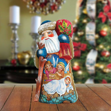 Watchful Eyes Santa Hand-Painted WOODCARVED Masterpiece by G.DeBrekht - Nativity Holiday Decor - 243014