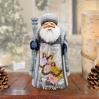 Heavenly Guidance Santa Hand-Painted WOODCARVED Masterpiece by G. DeBrekht - Nativity Holiday Decor - 821621