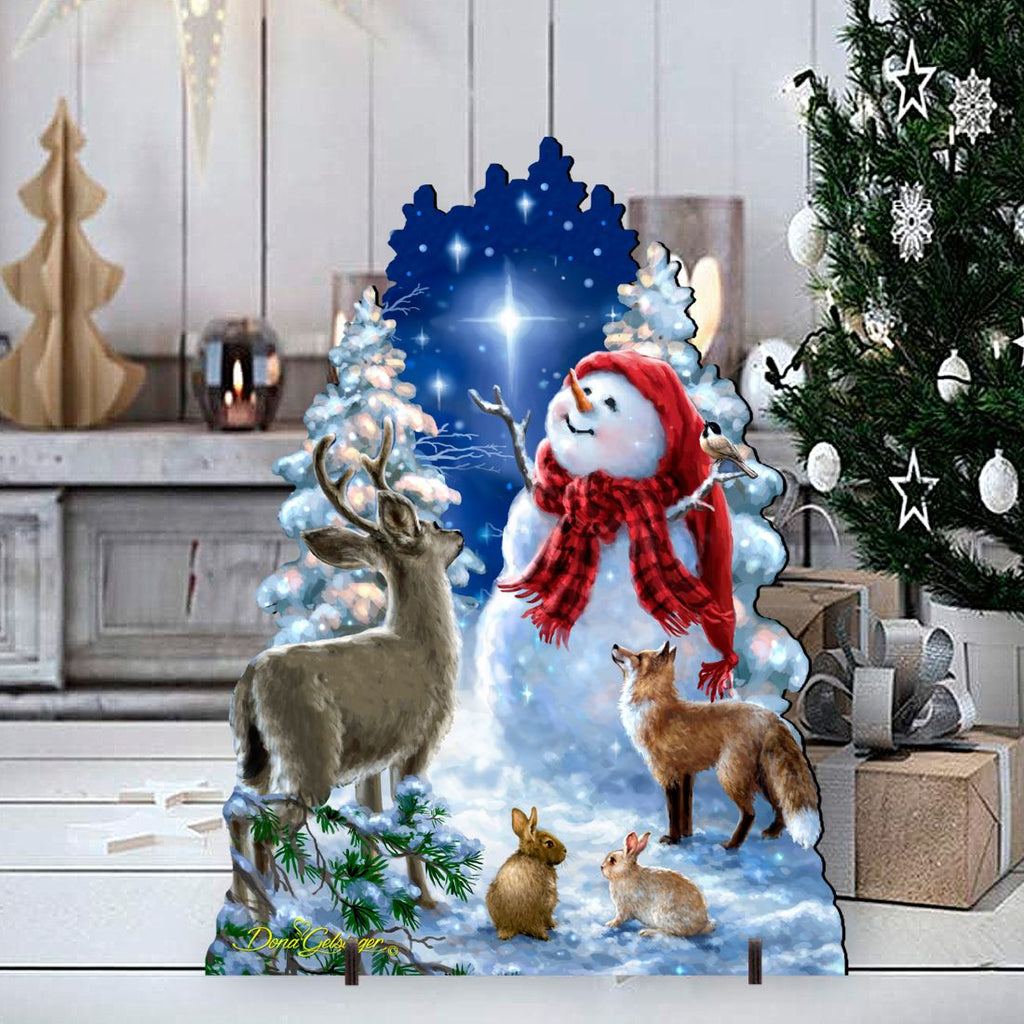 Heaven Wildlife Snowman Frosty Friends Outdoor by D. Gelsinger - Christmas Decor - 8461049F-1801
