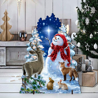 Heaven Wildlife Snowman Frosty Friends Outdoor by D. Gelsinger - Christmas Decor - 8461049F-1801