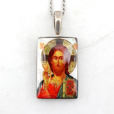 One-of-a-Kind Mother of Pearl Lacquered Miniature Jewelry Pendant 1 x 1.75