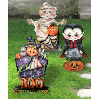 Halloween Outdoor Garden Porch Walkway Set of 3 by Jamie Mills-Price - Thanksgiving Halloween Decor - 8120113MS3-JM