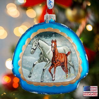 Winter Horses Glass Ornament by G. DeBrekht - Christmas Decor - 756-015