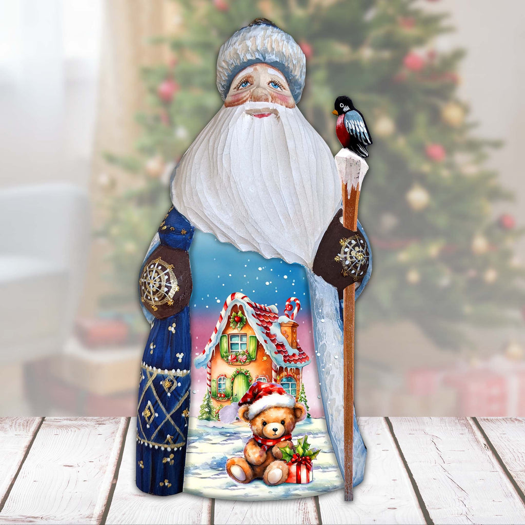 Gingerbread House Santa Hand-Painted WOODCARVED Masterpiece Figurine by G. DeBrekht - Christmas Decor - 8215950
