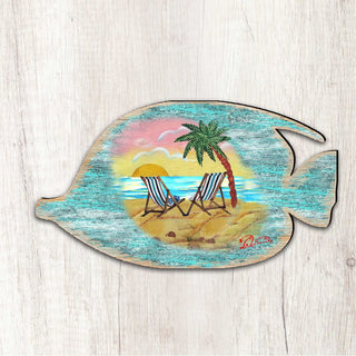 Rustic Tropical Fish Coastal Outdoor Decor Large Ornament by G. DeBrekht - Coastal Holiday Decor - 8198527-2M