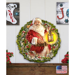 Enchanted Christmas Santa wreath Door Decor by D. Gelsinger - Christmas Decor - 8461051H-1003