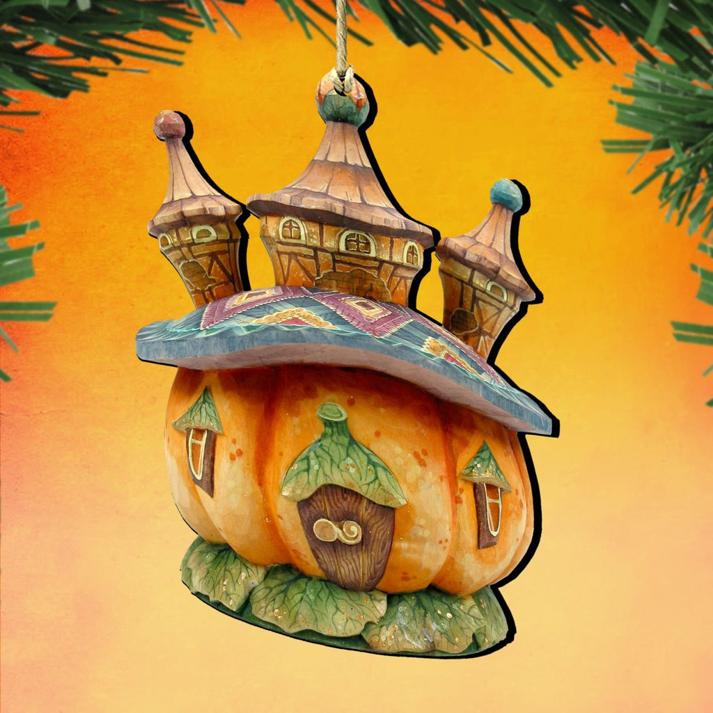 Halloween Pumpkin Dome Wooden Ornaments by G. DeBrekht - Thanksgiving Halloween Decor - 8158413
