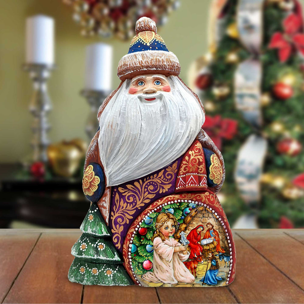 Santa Christmas Miracle Hand-Painted WOODCARVED Masterpiece Figurine by G. DeBrekht - Christmas Decor - 8206016