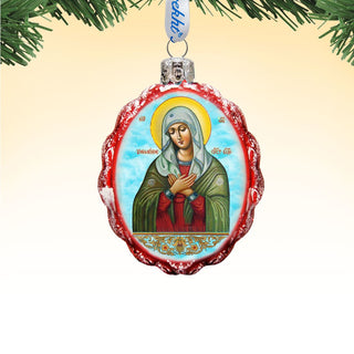 Mother of God Tenderness Mercury Glass Ornament by G. DeBrekht - Nativity Holiday Decor - 772023