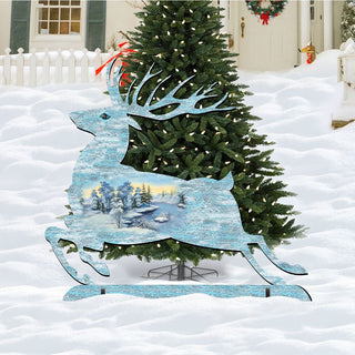 Prancing Deer Wildlife Outdoor Decor by G. DeBrekht - Wildlife Holiday Decor - 8198211-1F