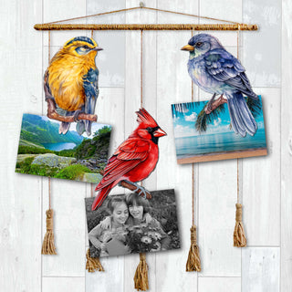 Winter Birds Clip-On Eco Wood Decorative Ornaments Set of 3 by G. Debrekht - Christmas Décor - 8091005C-S3