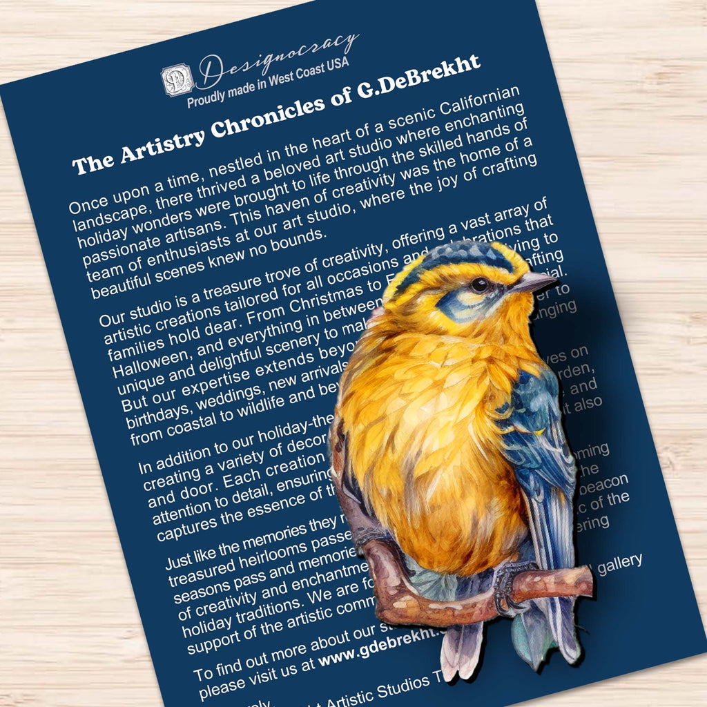 Winter Birds Clip-On Eco Wood Decorative Ornaments Set of 3 by G. Debrekht - Christmas Décor - 8091005C-S3