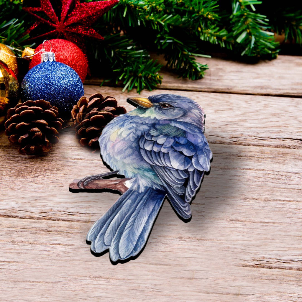 Winter Birds Clip-On Eco Wood Decorative Ornaments Set of 3 by G. Debrekht - Christmas Décor - 8091005C-S3