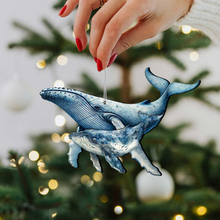 Alaska Whales Wooden Christmas Ornaments – Set of 3 Marine Wildlife Keepsakes – 8091048-S3