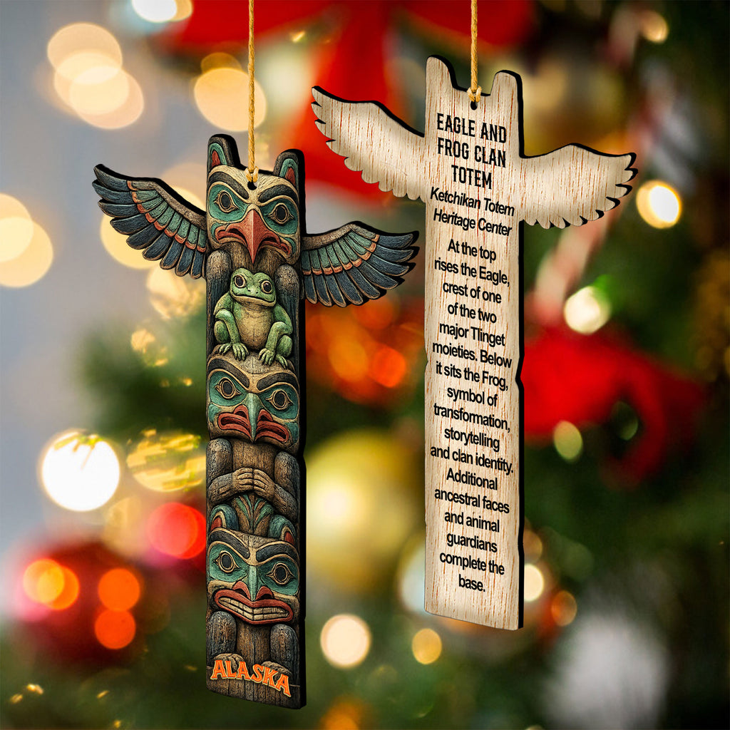 Alaska Inspired Totem Wooden Storytelling Ornaments – Set of 3 – 8091324-S3