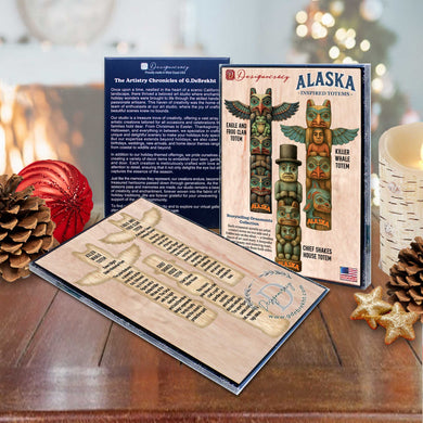 Northwest Spirit Totems Eco Wood Ornaments Set of 3 by G. Debrekht - Wildlife Holiday Decor - 8091324S3