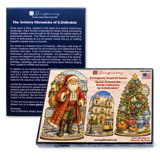 Portuguese Christmas Wooden Ornament Set – Santa, Lisbon & Christmas Tree – Set of 3 – 8091329S3
