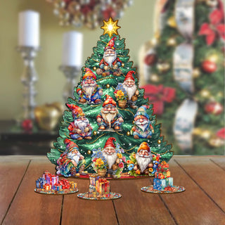 Gnomes Ceramic Christmas Tree, Light up LED Christmas Tree Gnome Christmas  Decor