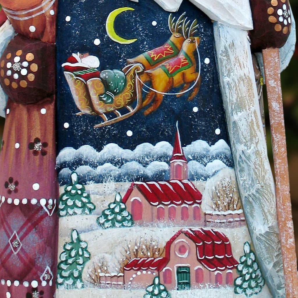 Santa Up-Up and Away Hand-Painted WOODCARVED Masterpiece by G. DeBrekht - Christmas Decor - 821596