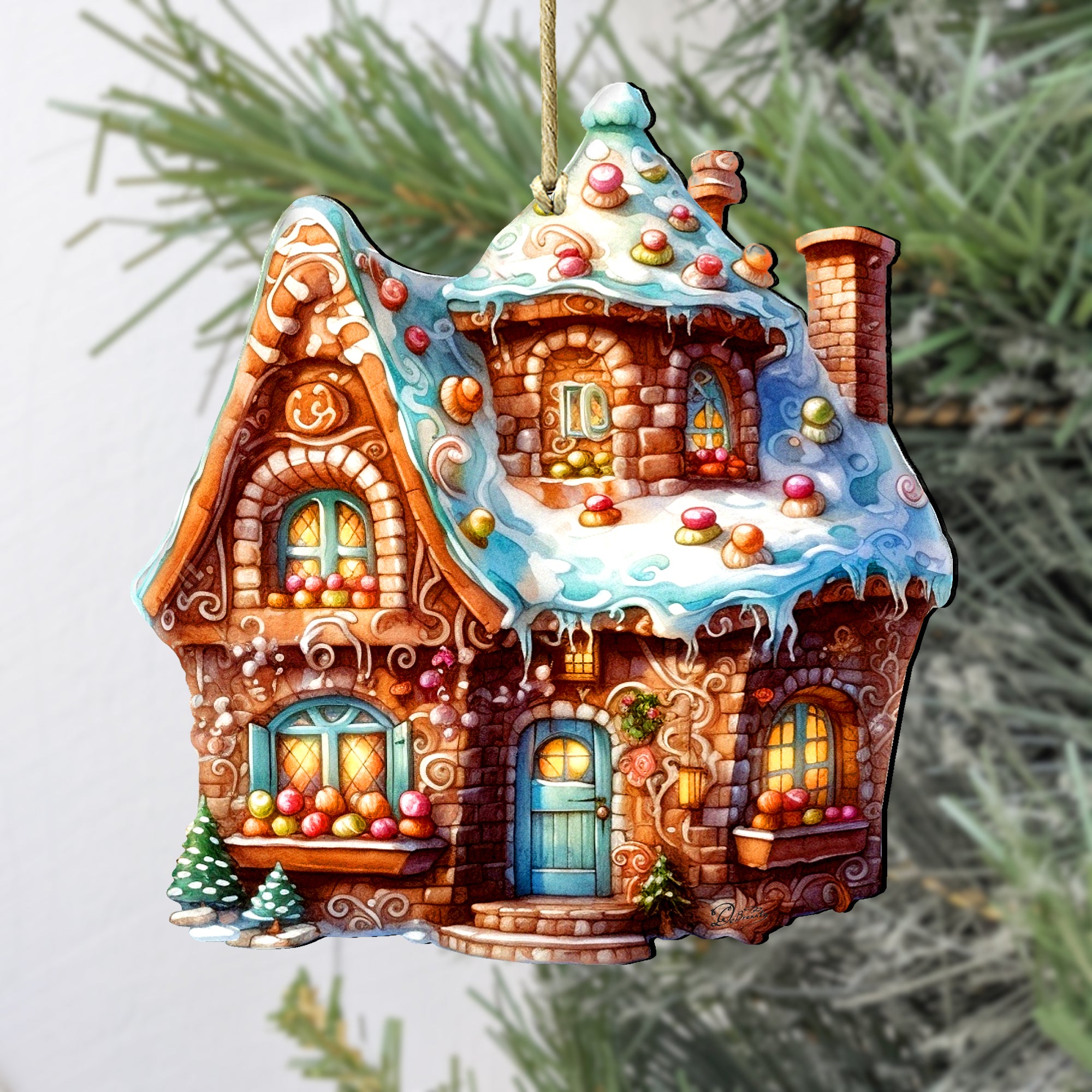 Wooden Christmas Ornaments Acrylic Painting Tutorial: Gingerbread House,  Moose, Truck & Manger LIVE 