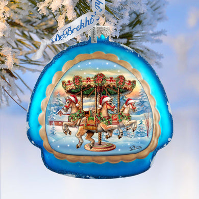 Christmas Carousel Rainbow Glass Ornament by G. Debrekht - Christmas Decor - 756-021