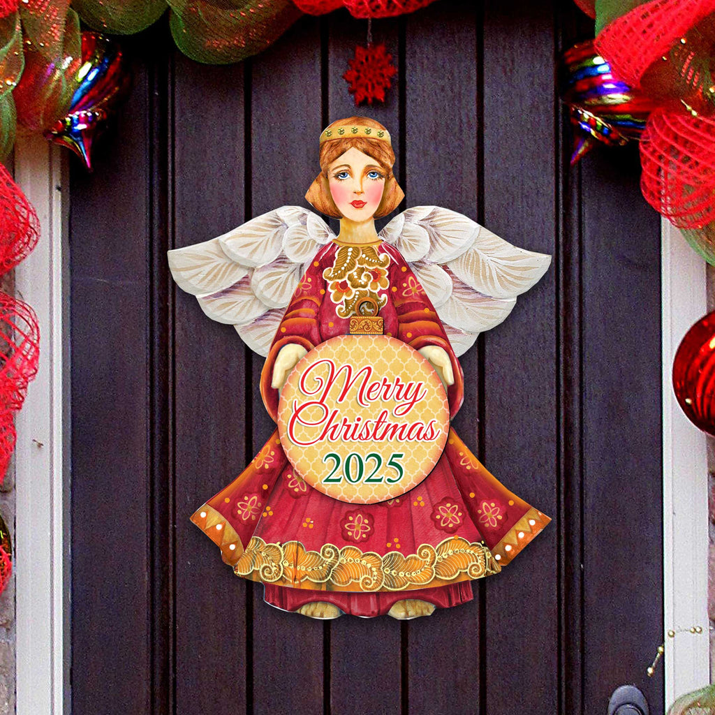 2025 Dated Merry Christmas Holiday Door Decor by G. Debrekht - Christmas Decor - 8152722-4H-D25