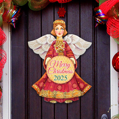2025 Dated Merry Christmas Holiday Door Decor by G. Debrekht - Christmas Decor - 8152722-4H-D25